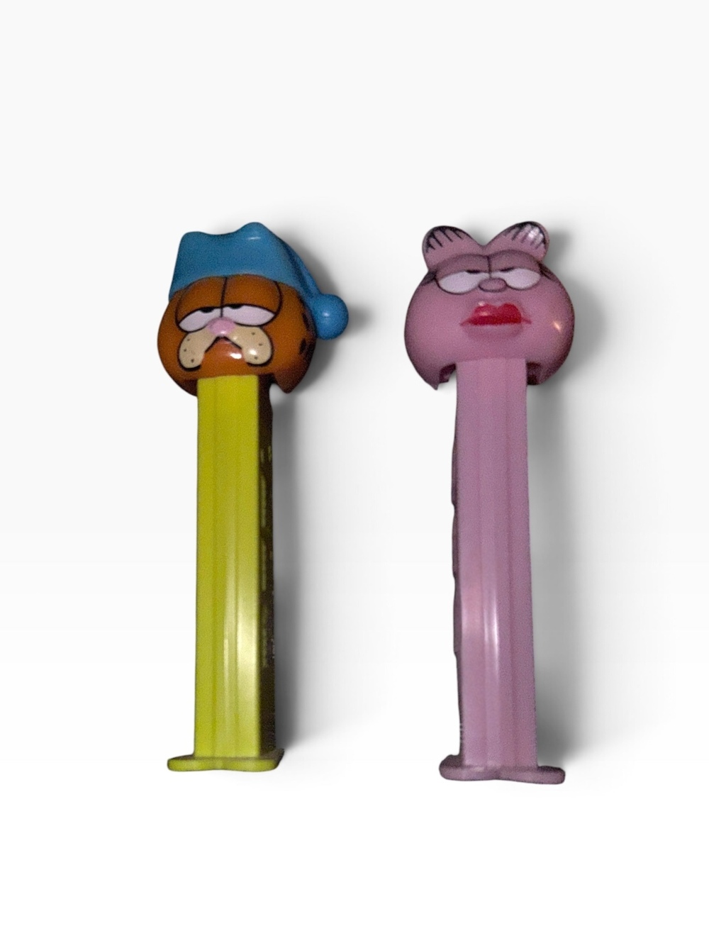 Vintage 1990s Garfield & Arlene PEZ Dispensers Set of 2 Sleepy Garfield Pink Cat